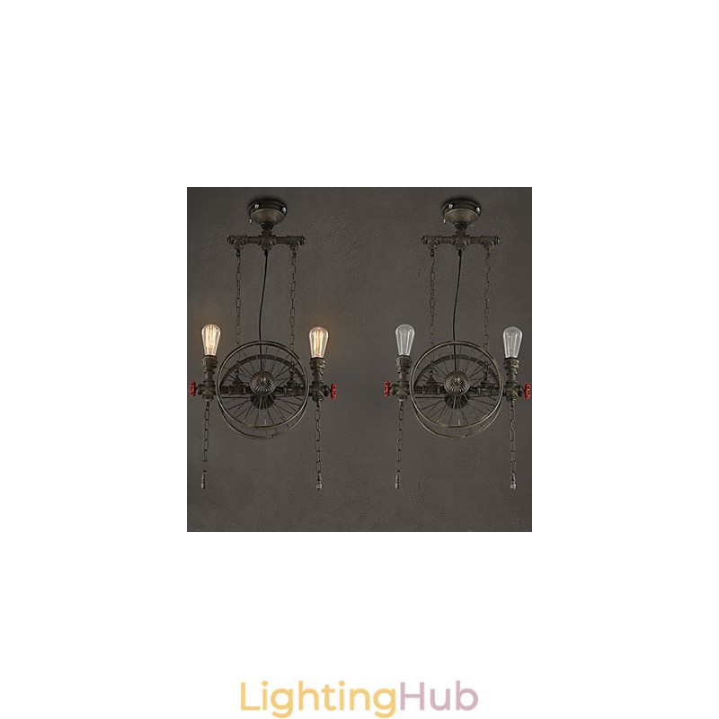 American Iron wheel Chandelier