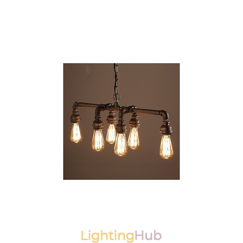 Edison Retro Loft Style Vintage Industrial Pendant Light Metal Water Pipe Luminaire Lampara Colgantes