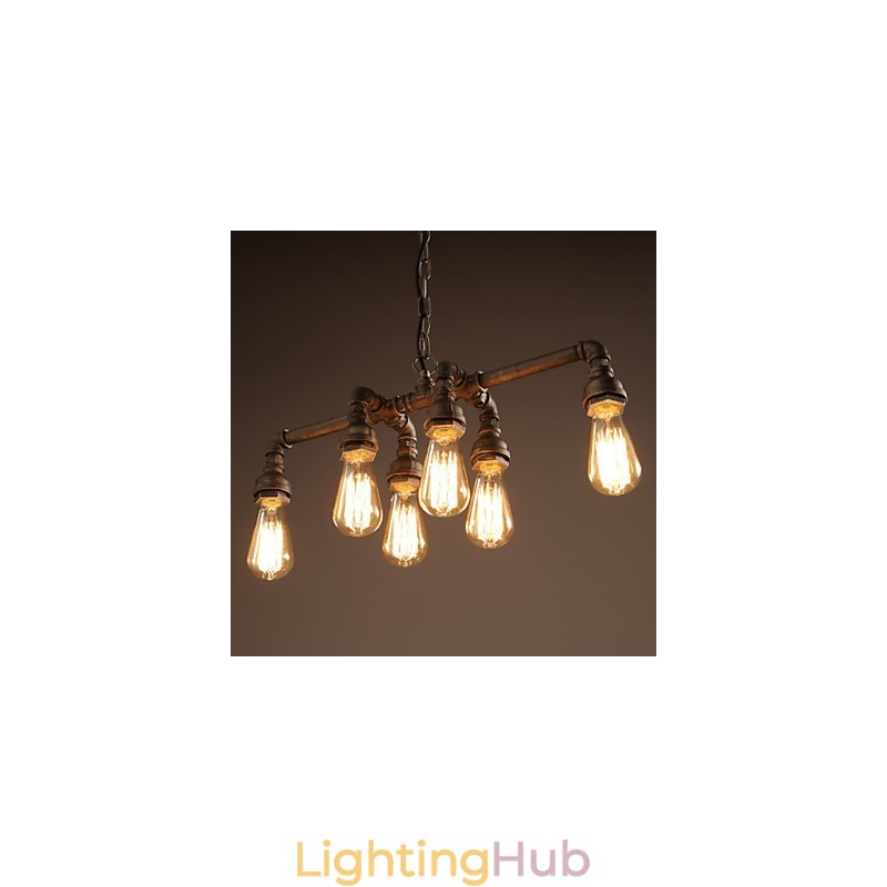 Edison Retro Loft Style Vintage Industrial Pendant Light Metal Water Pipe Luminaire Lampara Colgantes