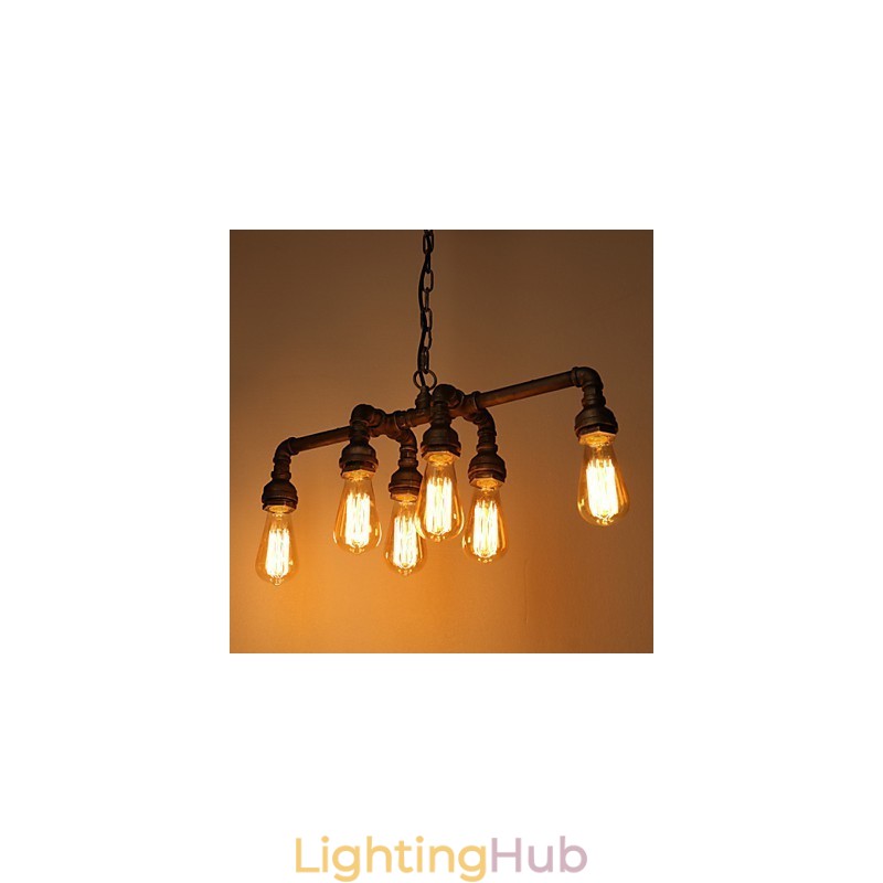 Edison Retro Loft Style Vintage Industrial Pendant Light Metal Water Pipe Luminaire Lampara Colgantes