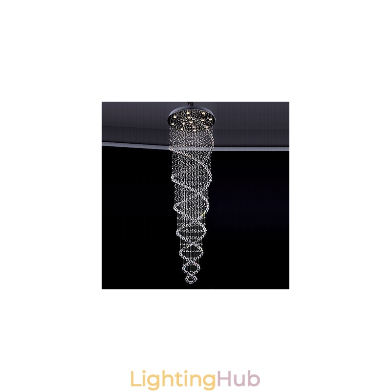 Ceiling Crystal Pendant Lighting Lamps 13 Lights Modern Silver Canpoy Transparent K9 Crystal Fixtures