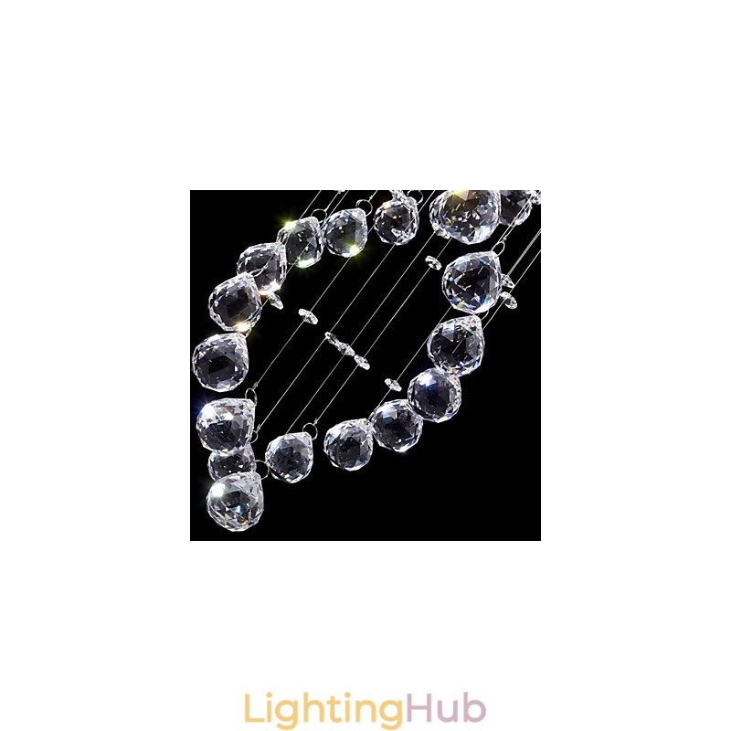 Ceiling Crystal Pendant Lighting Lamps 13 Lights Modern Silver Canpoy Transparent K9 Crystal Fixtures