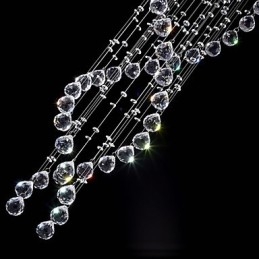 Ceiling Crystal Pendant Lighting Lamps 13 Lights Modern Silver Canpoy Transparent K9 Crystal Fixtures