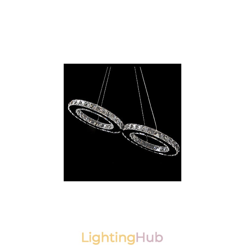 Contemporary Crystal Chrome Metal Pendant Light