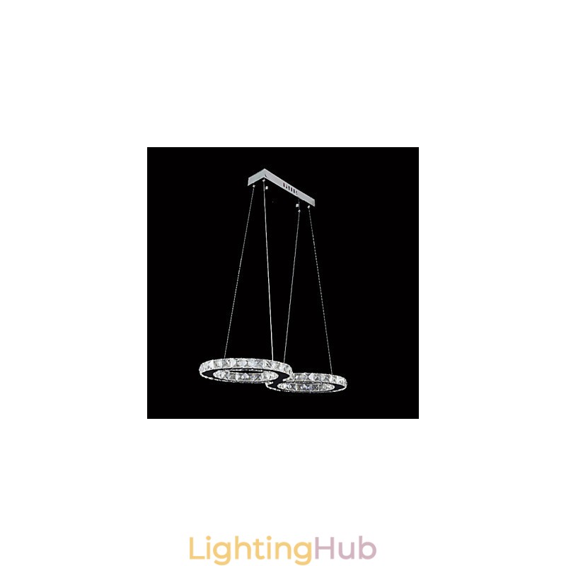 Contemporary Crystal Chrome Metal Pendant Light