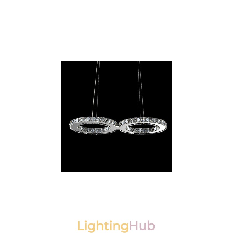 Contemporary Crystal Chrome Metal Pendant Light