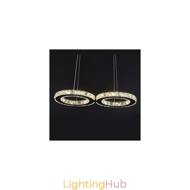 Contemporary Crystal Chrome Metal Pendant Light
