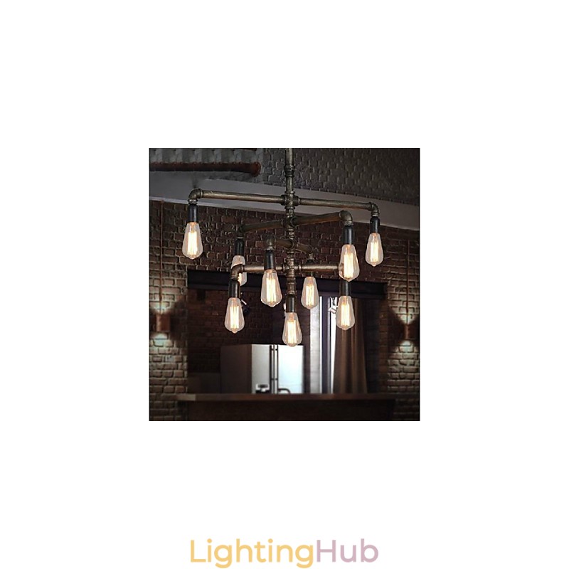 Traditional Classic Vintage Retro Lantern Country Painting Metal Pendant Light