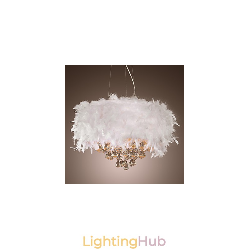 Modern Contemporary Drum Crystal Mini Style Electroplated Pendant Light