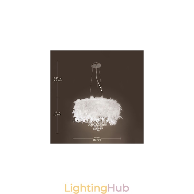 Modern Contemporary Drum Crystal Mini Style Electroplated Pendant Light