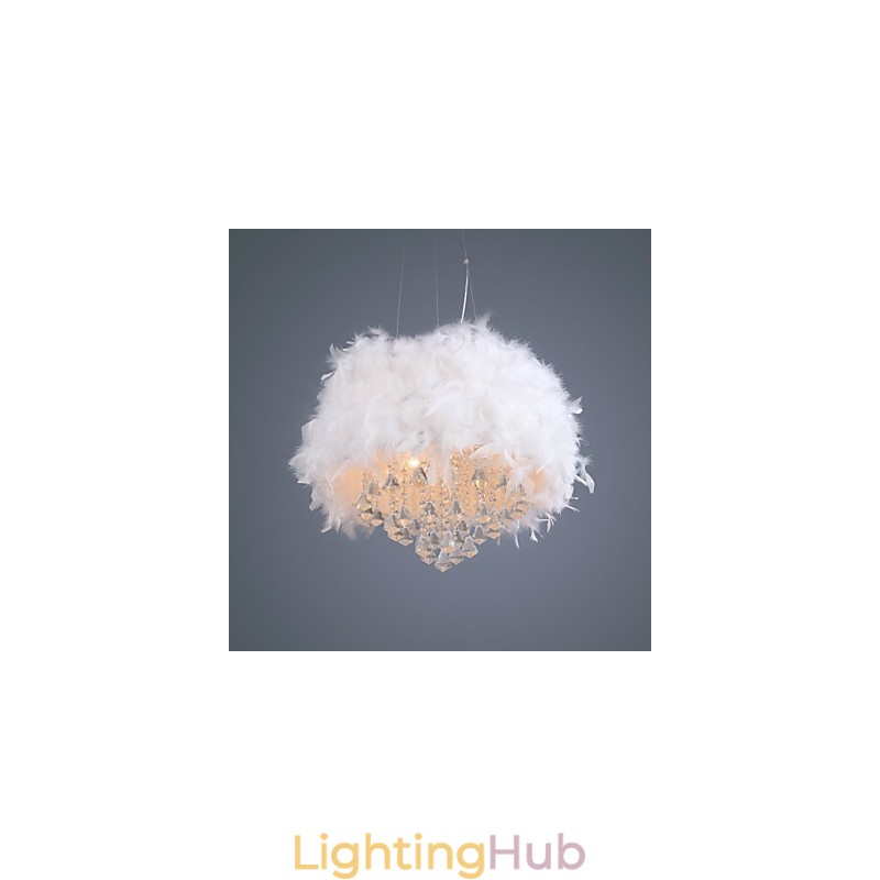 Modern Contemporary Drum Crystal Mini Style Electroplated Pendant Light
