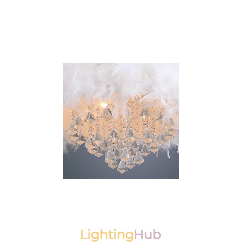 Modern Contemporary Drum Crystal Mini Style Electroplated Pendant Light