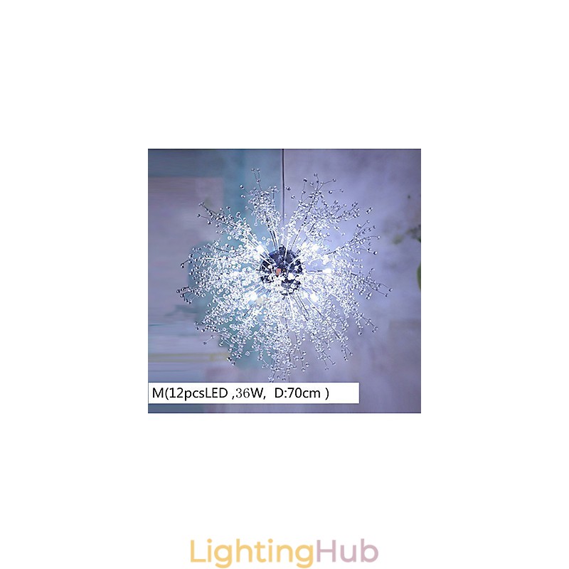 Globe Crystal Chrome Metal Chandelier Pendant Light