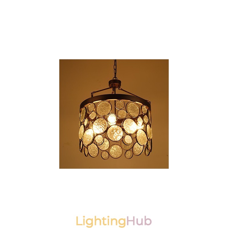 Vintage Iron Glass Chandelier