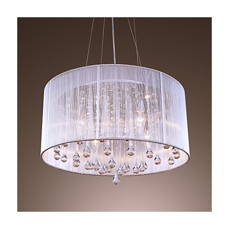 Modern Contemporary Drum Crystal Electroplated Metal Pendant Light Modern Contemporary Drum Crystal Electroplated Metal Pendant Light