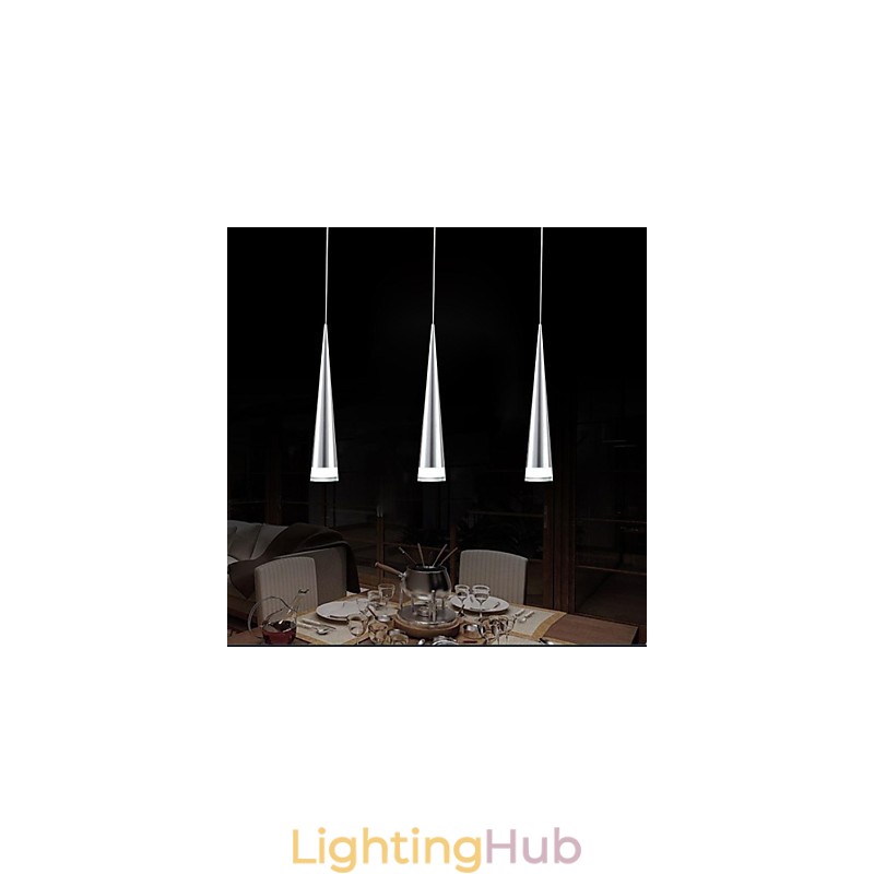 Modern Contemporary Chrome Metal Pendant Light