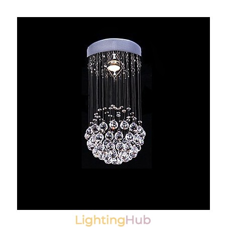 Modern Contemporary Crystal Electroplated Metal Chandelier Flush Mount Modern Contemporary Crystal Electroplated Metal Chandelier Flush Mount