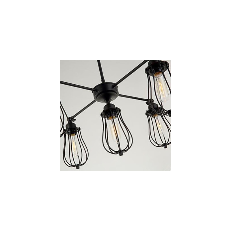 American Industrial Restoring Ancient Ways Wrought Iron Grapefruit 5 Head Droplight