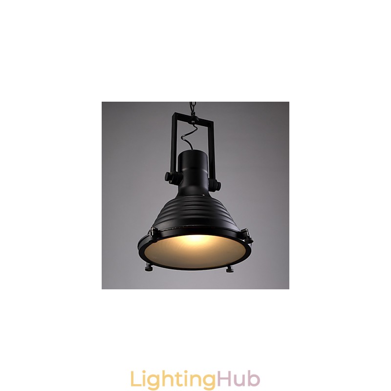 Black Retro Iron Pendant Lamp and Glass Shade Shop