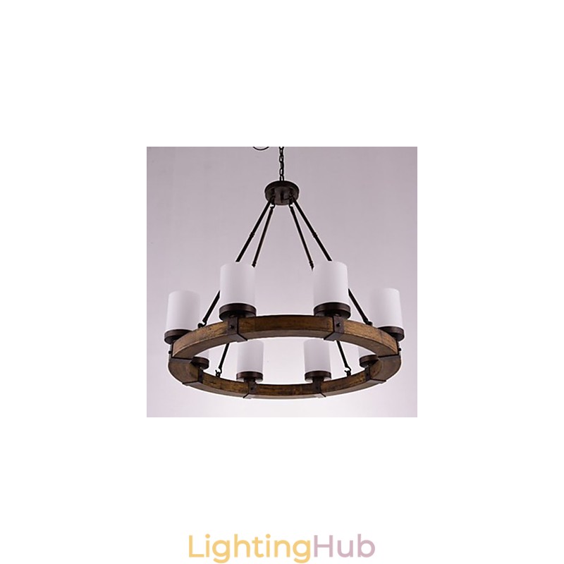 Vintage Old Wood Wooden Chandelier Do