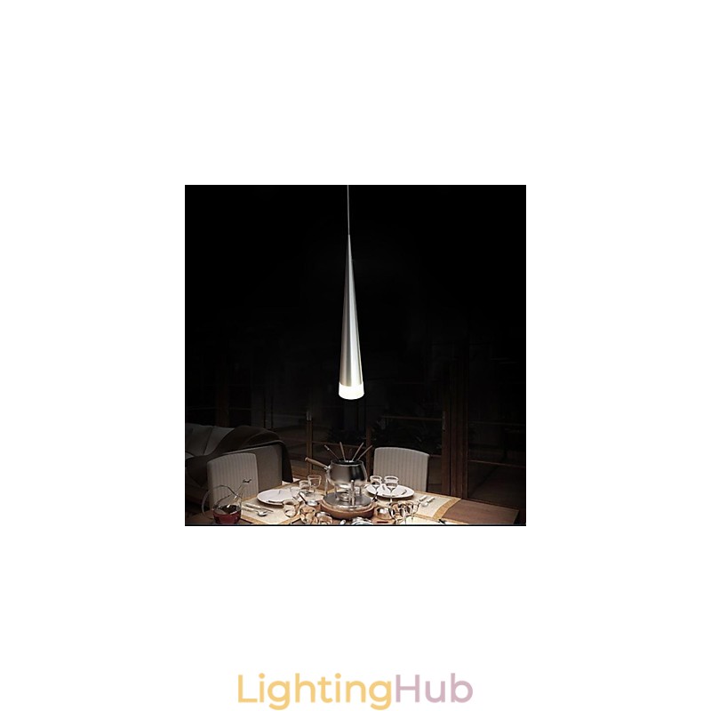 Modern Contemporary Chrome Metal Pendant Light