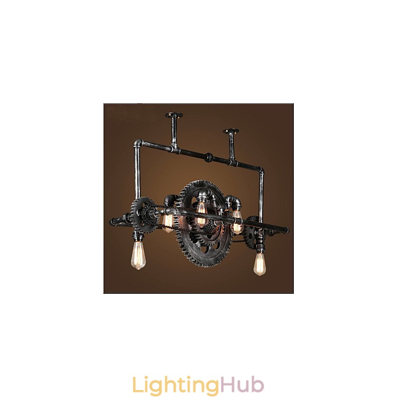 Iron Pipe Chandelier Industrial Wind gear Hanging Lamp