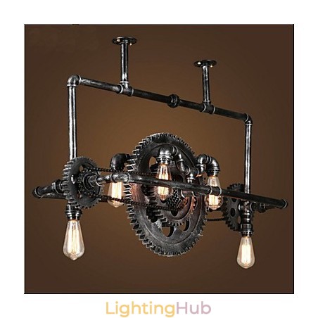 Iron Pipe Chandelier Industrial Wind gear Hanging Lamp Iron Pipe Chandelier Industrial Wind gear Hanging Lamp