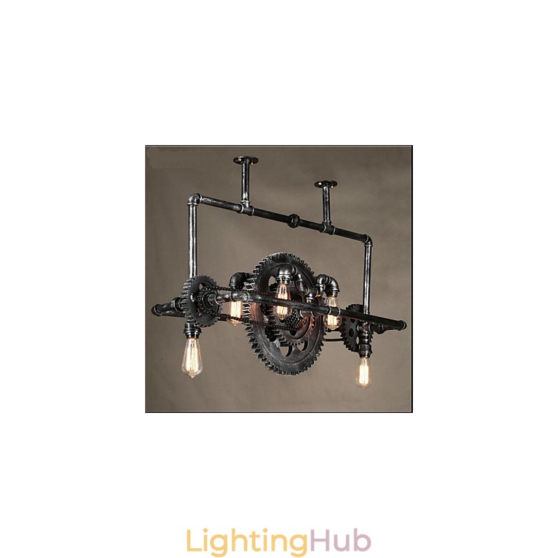 Iron Pipe Chandelier Industrial Wind gear Hanging Lamp