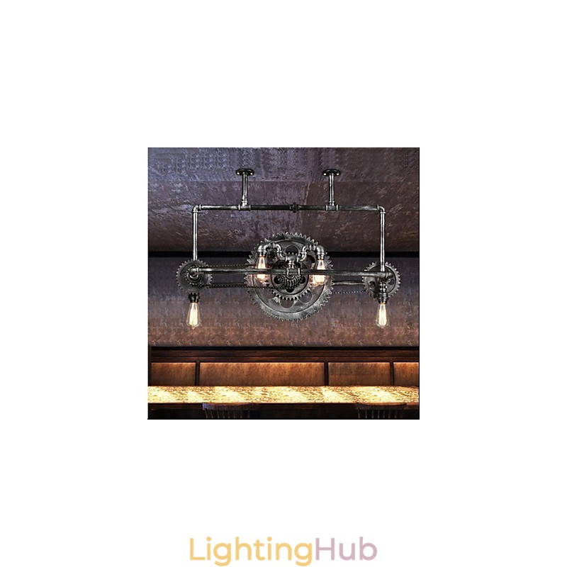 Iron Pipe Chandelier Industrial Wind gear Hanging Lamp