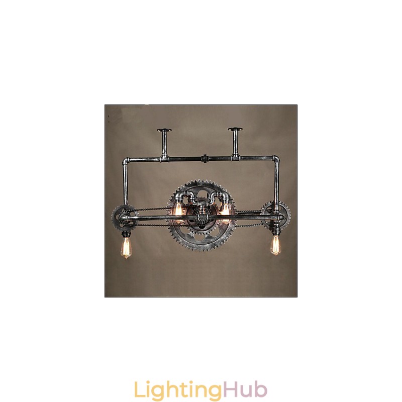 Iron Pipe Chandelier Industrial Wind gear Hanging Lamp