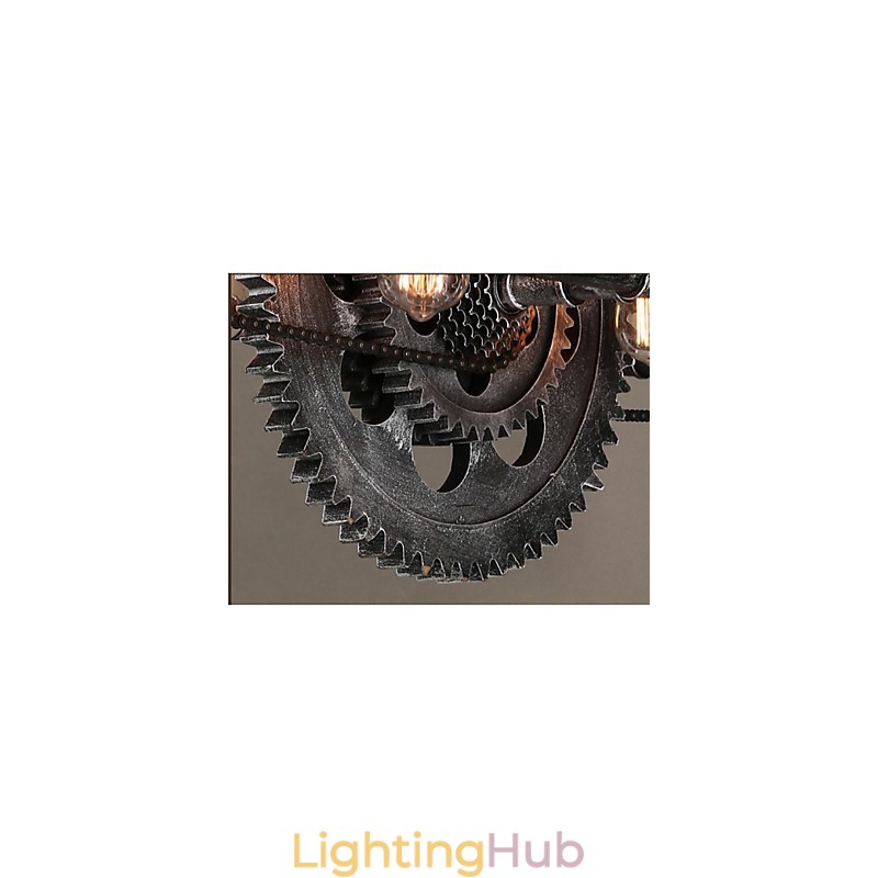 Iron Pipe Chandelier Industrial Wind gear Hanging Lamp