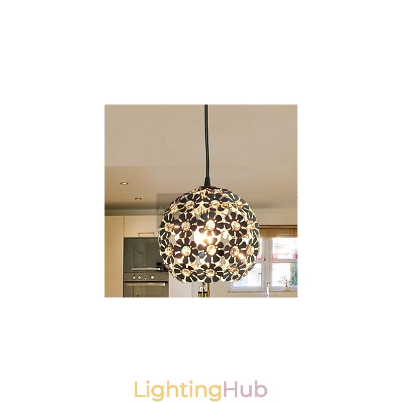 Modern Contemporary Globe Crystal Mini Style Electroplated Pendant Light
