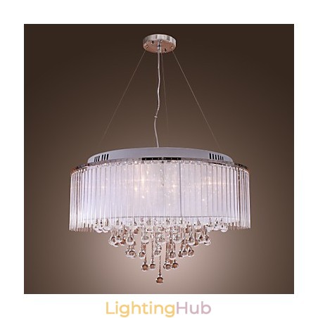 Modern Contemporary Drum Crystal Electroplated Pendant Light Modern Contemporary Drum Crystal Electroplated Pendant Light