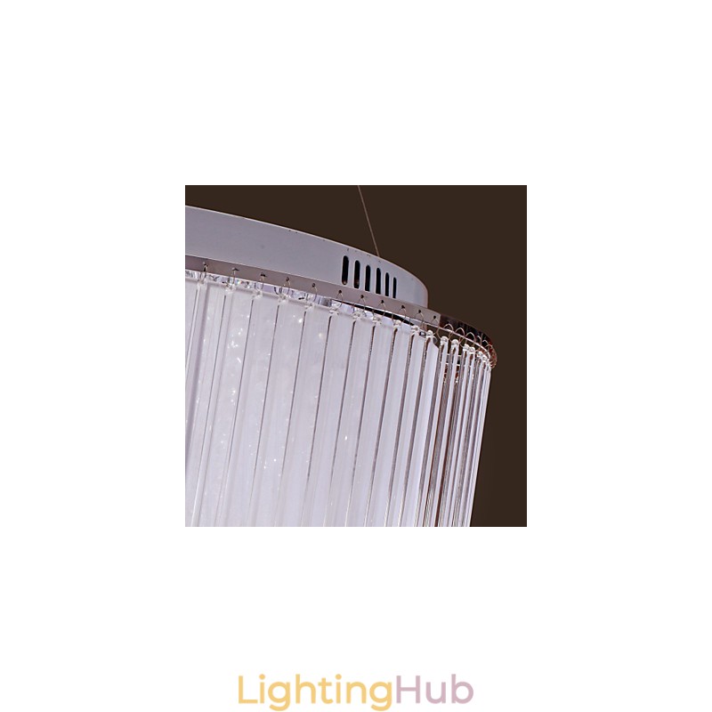 Modern Contemporary Drum Crystal Electroplated Pendant Light