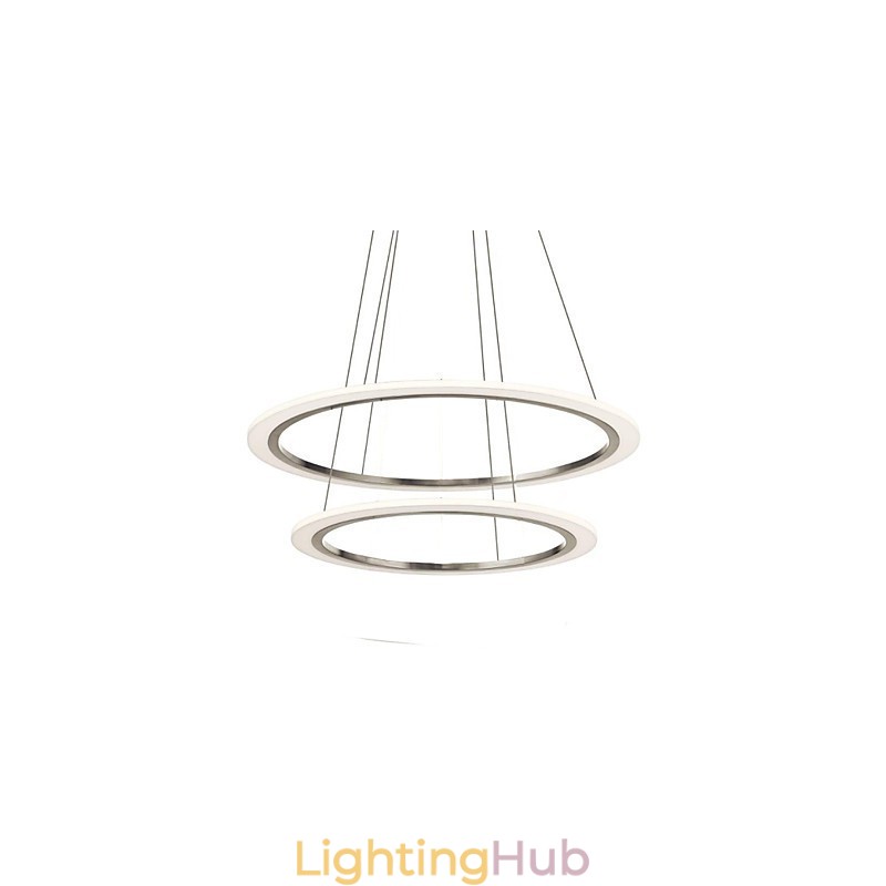 Acrylic Pendant Lamps Ceiling Hanging Chandelier Light Fixtures with 2 rings