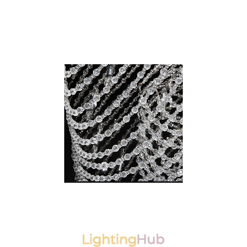 Traditional Classic Crystal Chrome Metal Chandelier