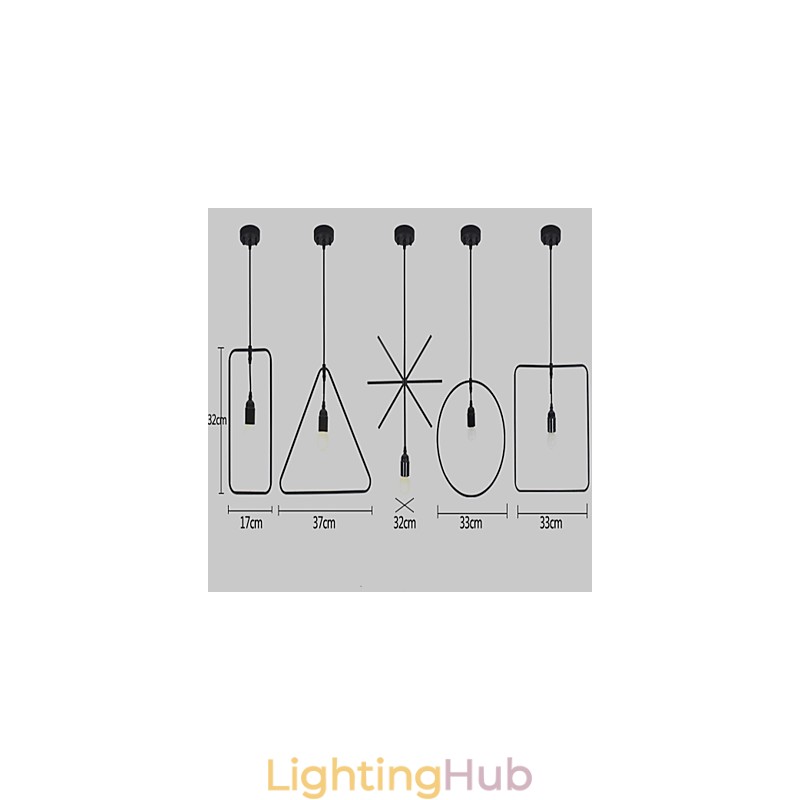 Individual American Retro 5 Head Shape Iron Art Chandelier