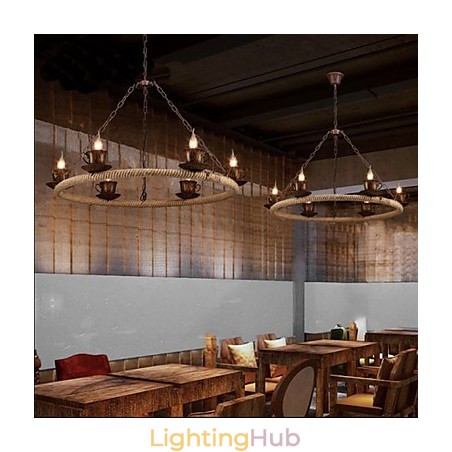 Ceramic Industry Wind Rope Chandelier RetroLron Chandelier Simple Ceramic Industry Wind Rope Chandelier RetroLron Chandelier Simple