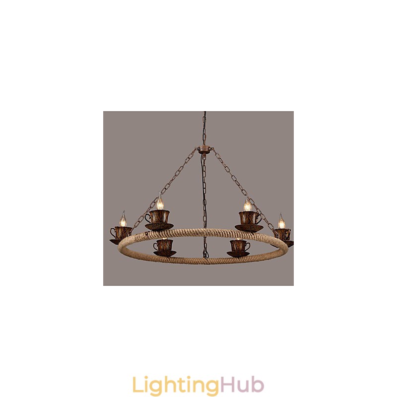 Ceramic Industry Wind Rope Chandelier RetroLron Chandelier Simple