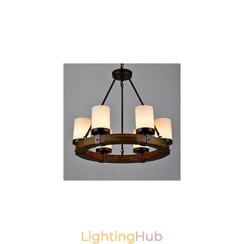 Vintage Old Wood Wooden Chandelier