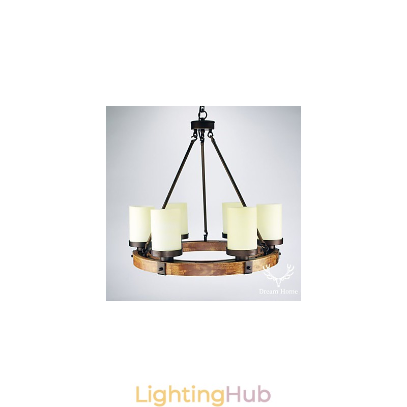 Vintage Old Wood Wooden Chandelier
