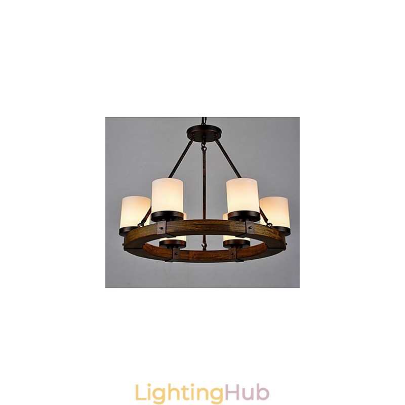 Vintage Old Wood Wooden Chandelier