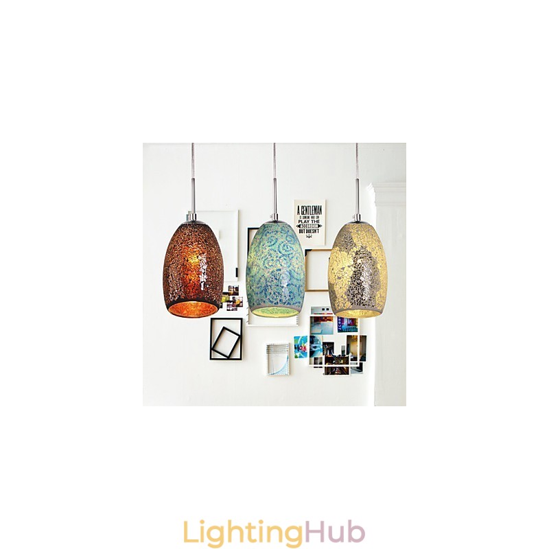 Traditional Classic Vintage Painting Metal Pendant Light