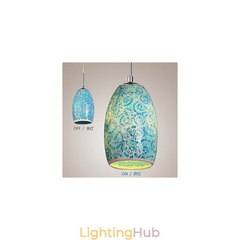 Traditional Classic Vintage Painting Metal Pendant Light