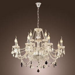 Rustic Lodge Crystal Electroplated Glass Chandelier