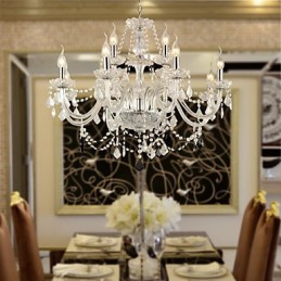 Rustic Lodge Crystal Electroplated Glass Chandelier