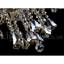 Retro Cognac Color K9 Crystal Modern Chandelier with 8 Lights