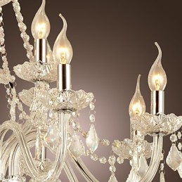 Rustic Lodge Crystal Electroplated Glass Chandelier