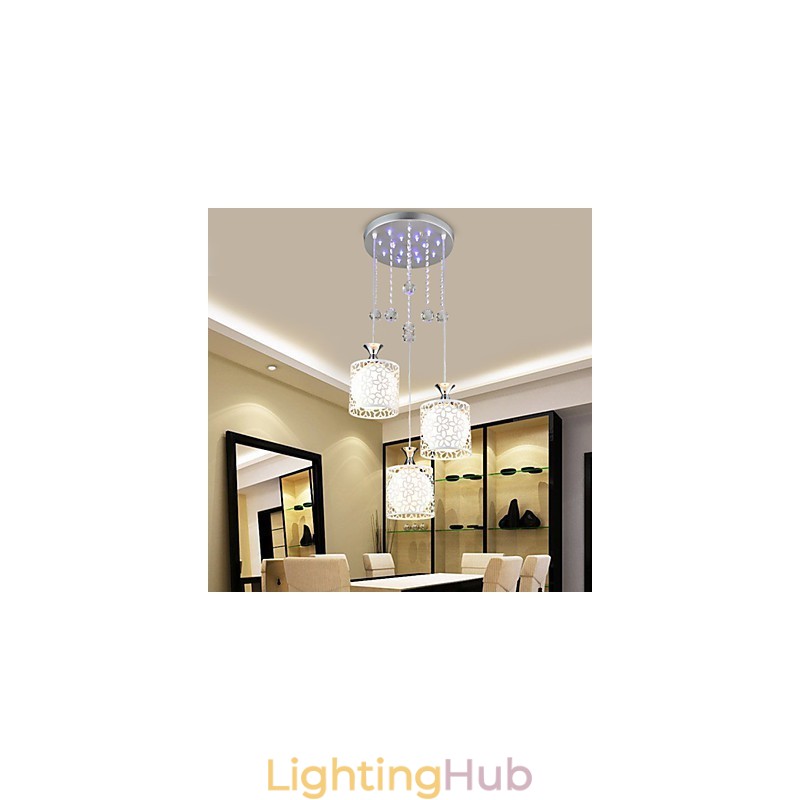 Contemporary And Contracted Three Creative Crystal Droplight Wrought Iron Lamp