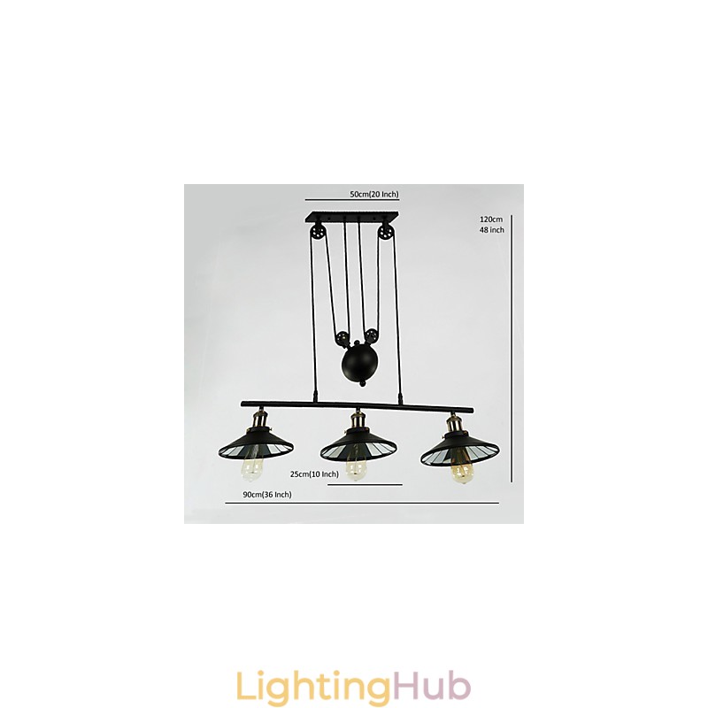 Pendant Lights Vintage 3 Lights ST64 Bulbs Included Up and Down system